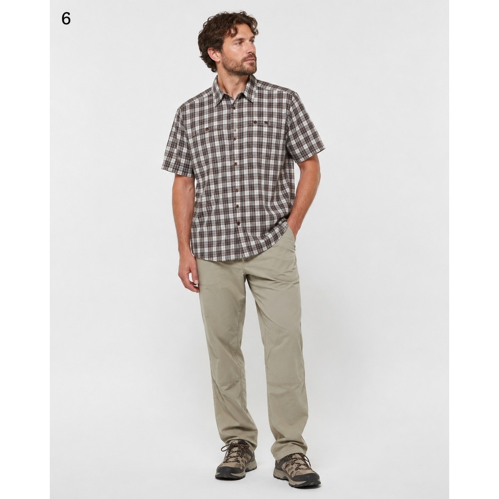 The North Face Button Front Camp Shirt Mens XL White Gray Plaid Cotton Blend